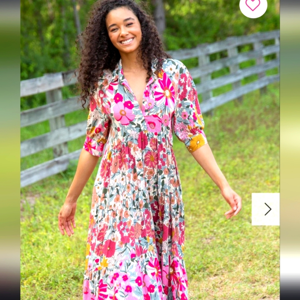 Natural Life Rebecca Dress, 60s vibe floral